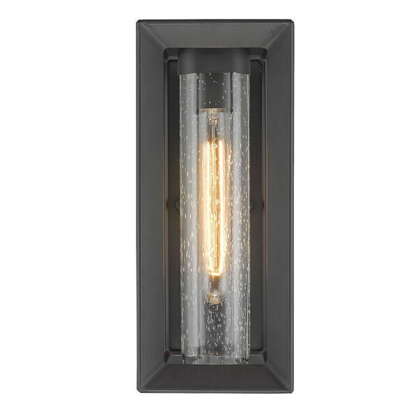 Smyth Natural Black One-Light Outdoor Wall Sconce with Seeded Glass, image 2